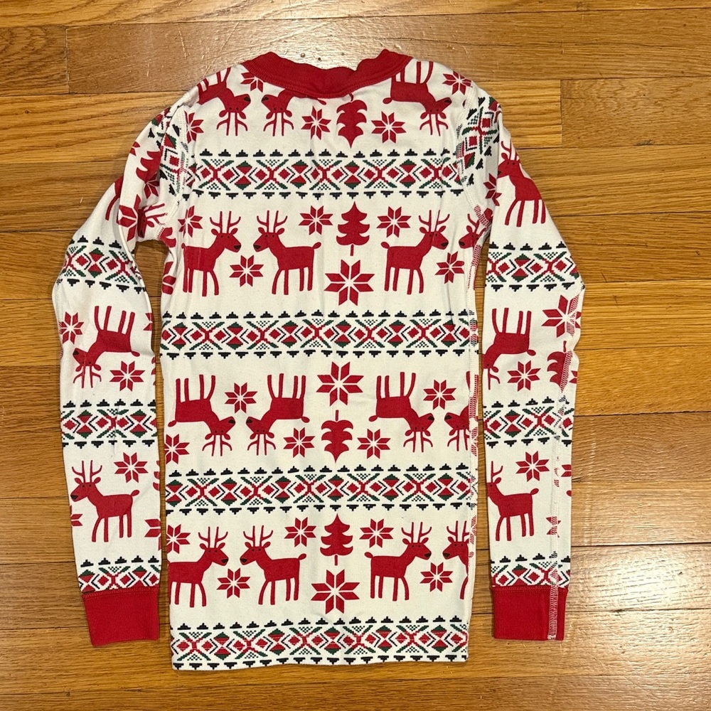 Hanna Andersson sz8/130cm holiday reindeer, long pajamas, cotton - Picture 3 of 6